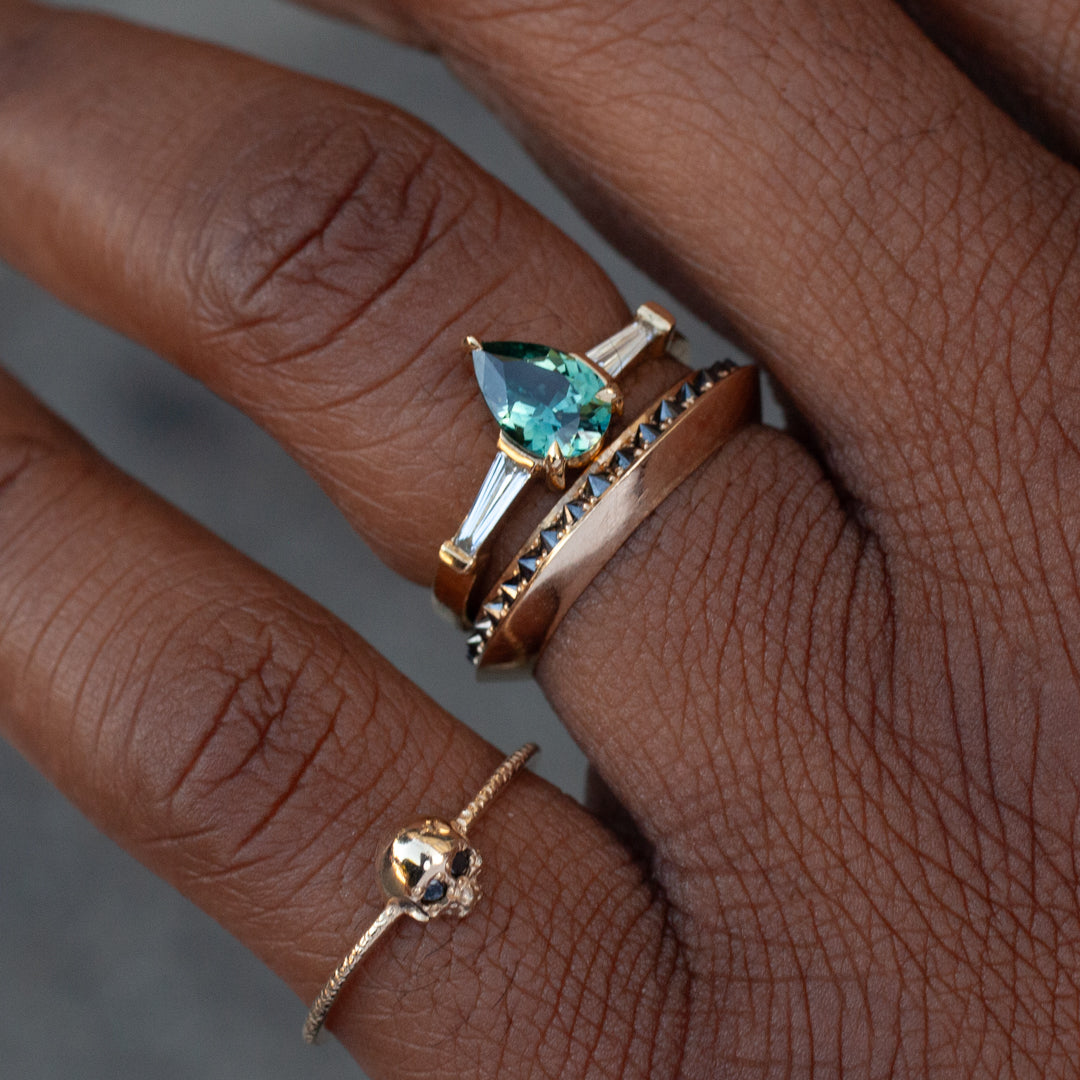 Calliope Ring - Pear Cut Kenyan Teal Sapphire