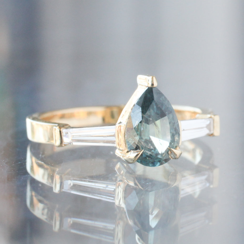 Calliope Ring - Pear Cut Lavender Sapphire