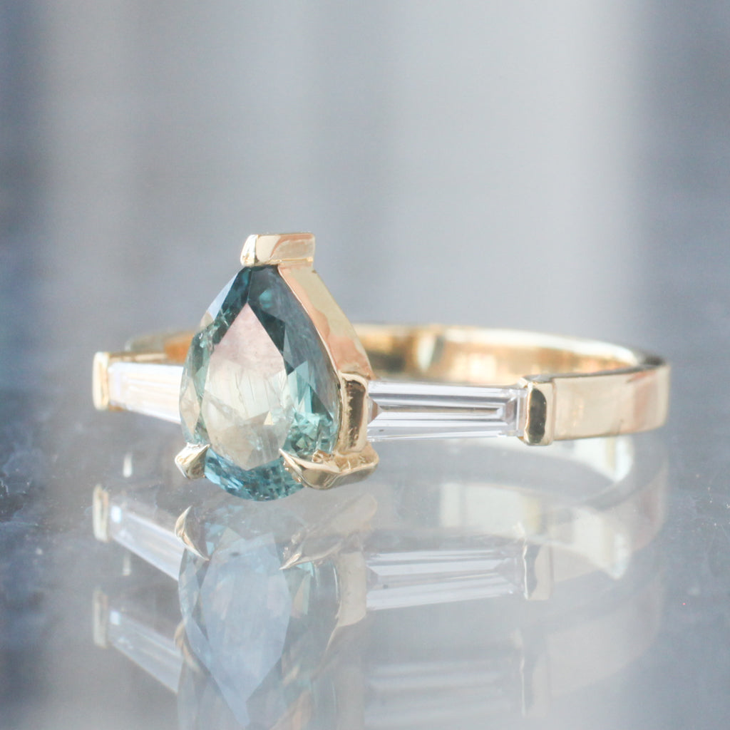 Calliope Ring - Pear Cut Lavender Sapphire