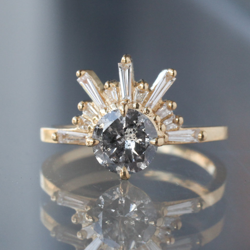 Demi Feu Ring - Salt & Pepper Diamond (0.93ct)