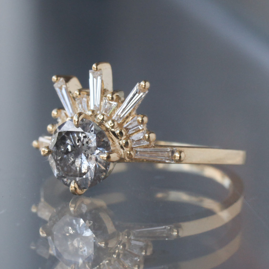 Demi Feu Ring - Salt & Pepper Diamond (0.93ct)