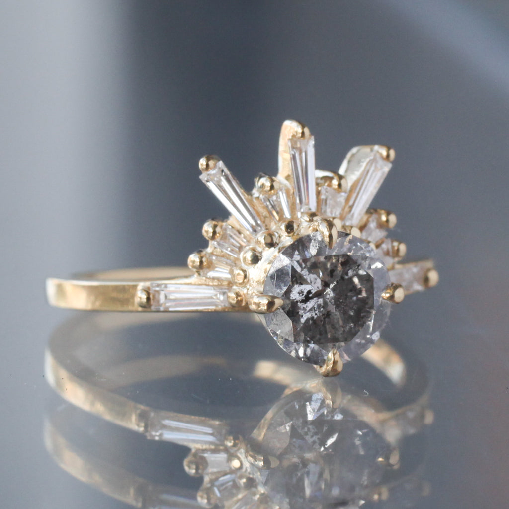 Demi Feu Ring - Salt & Pepper Diamond (0.93ct)