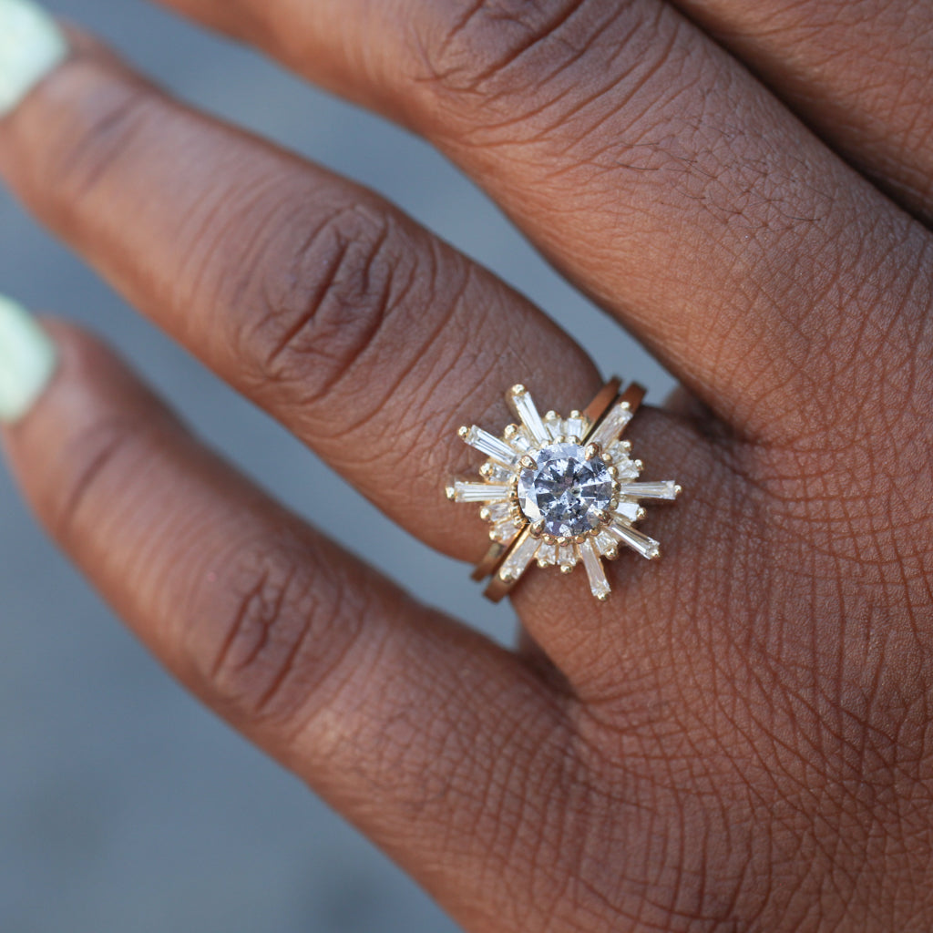 Demi Feu Ring - Salt & Pepper Diamond (0.93ct)