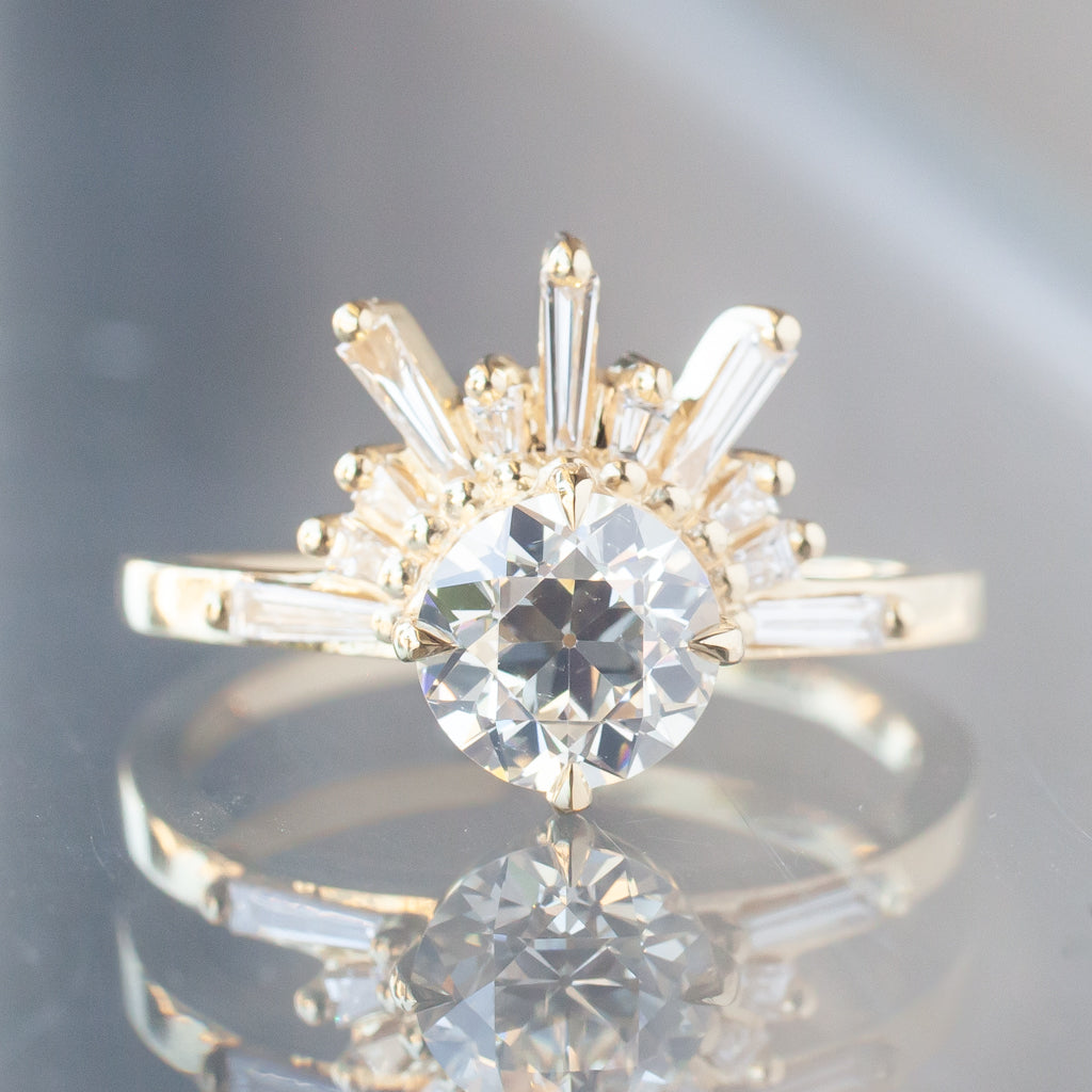 Demi Feu Ring - Antique Old European Diamond (1.00ct)