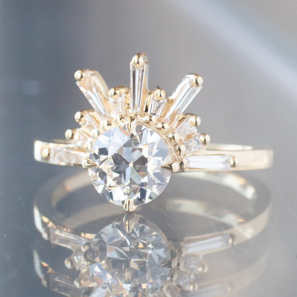 Demi Feu Ring - Antique Old European Diamond (1.00ct)