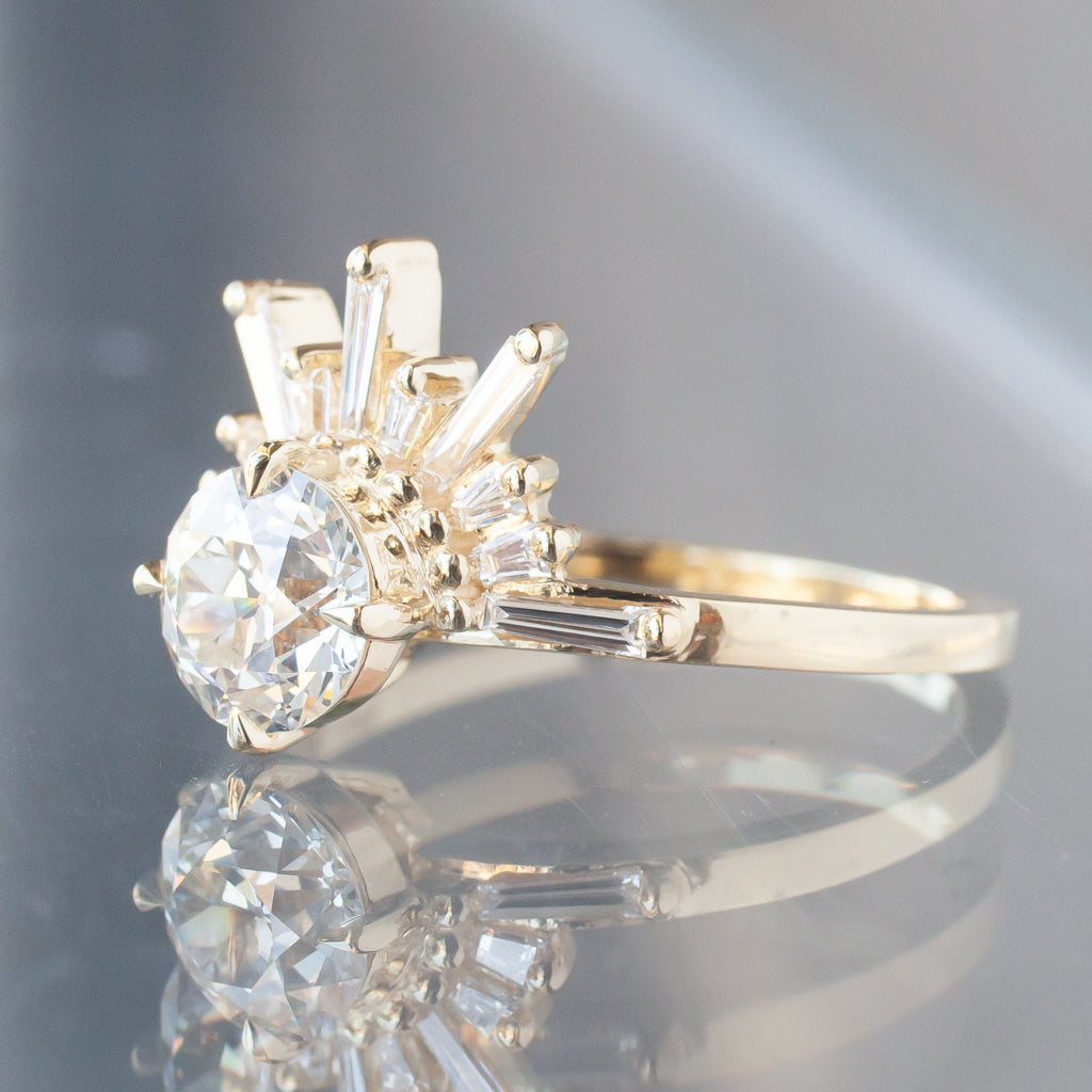 Demi Feu Ring - Antique Old European Diamond (1.00ct)