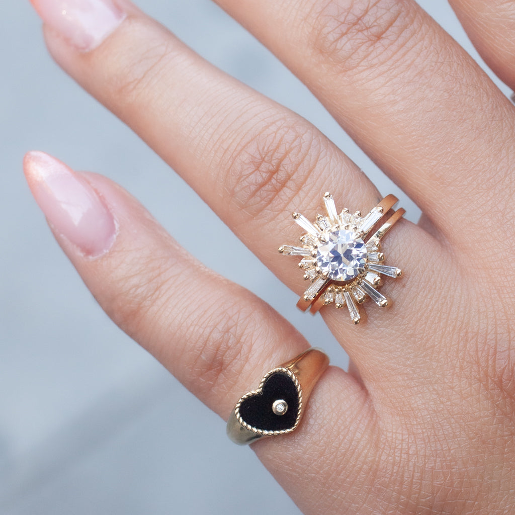 Demi Feu Ring - Antique Old European Diamond (1.00ct)