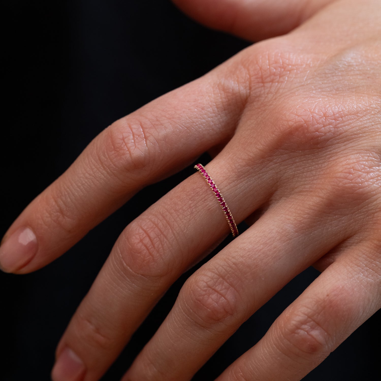 Feather Weight Ring  - Ruby