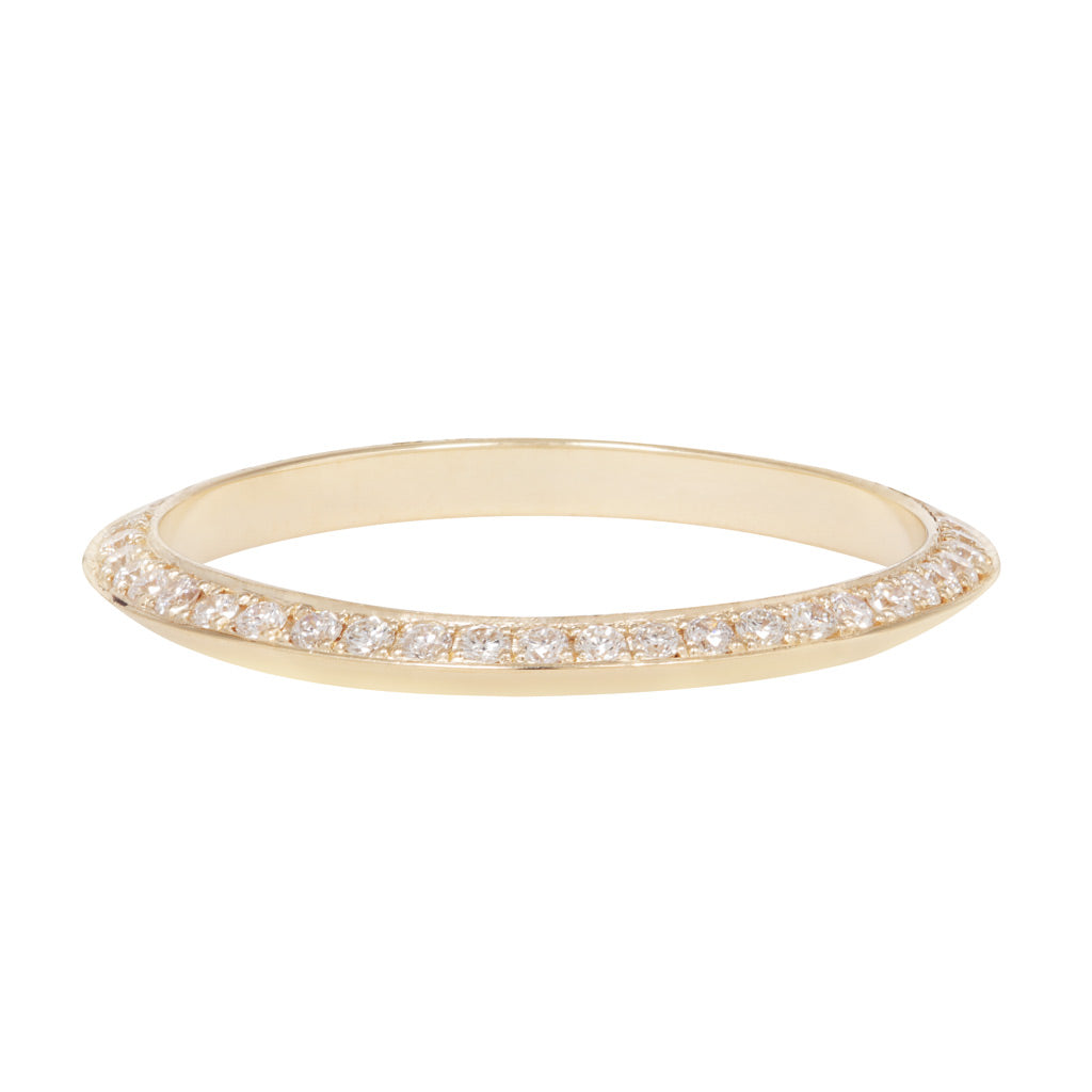 Petite Knife Edge Ring - Pavé (2mm)