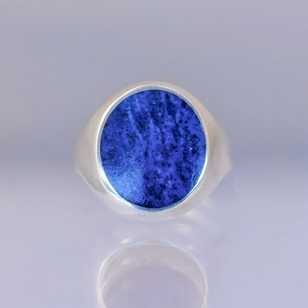 Oval Inlay Signet Ring