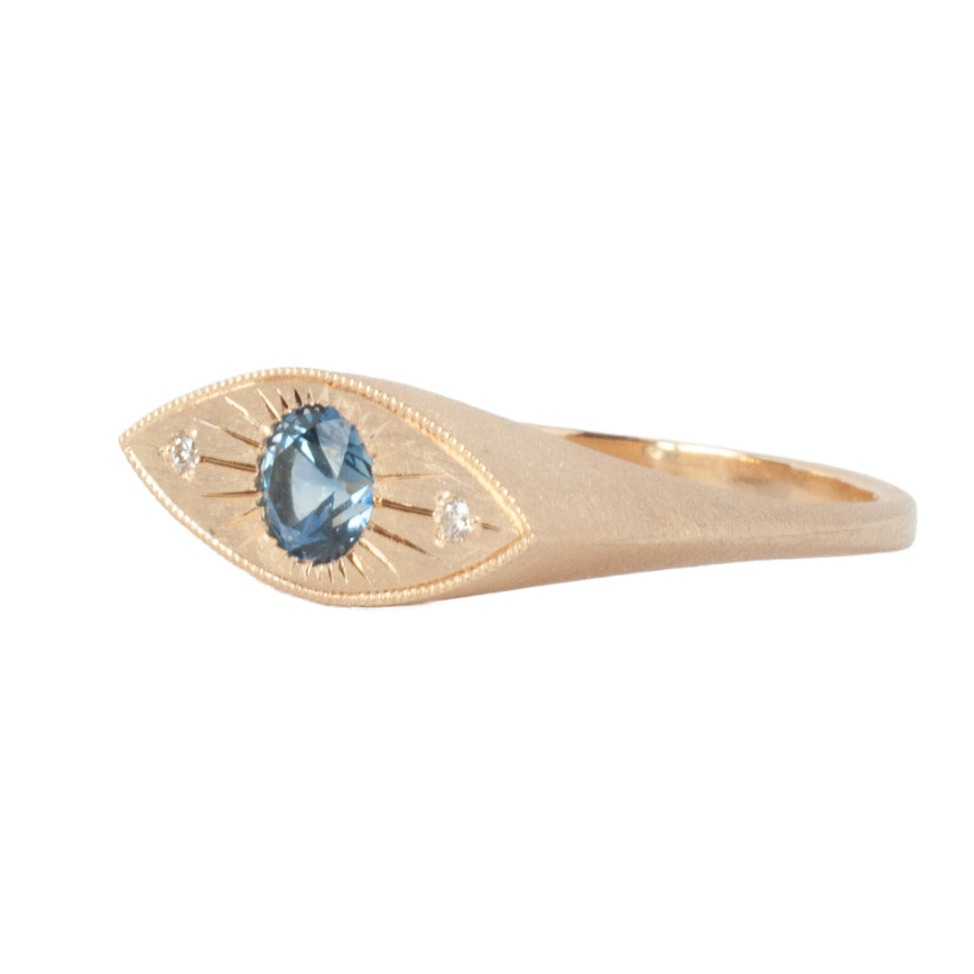 Petite Brilliant Third Eye Ring - Sapphire