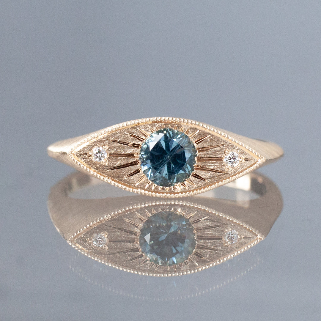 Petite Brilliant Third Eye Ring - Blue Sapphire (~0.5ct)