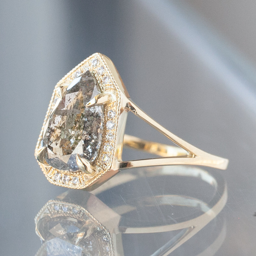 Grande Rose Cut Salt & Pepper Diamond Phoebe (2.03ct)