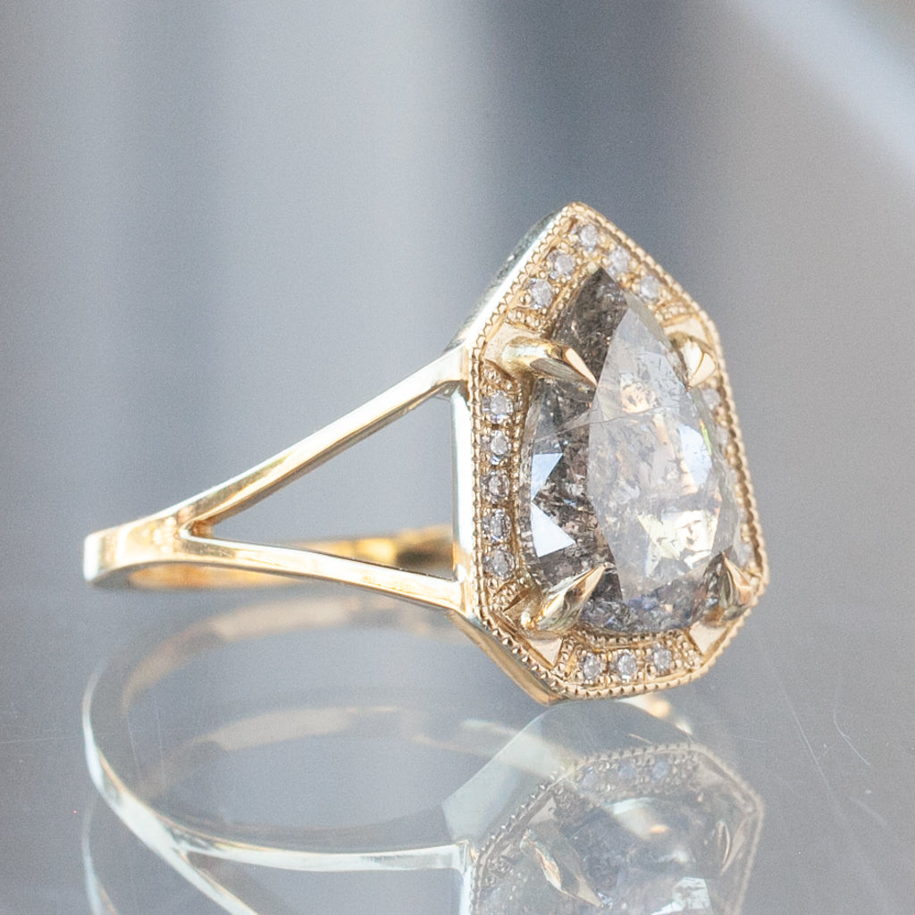 Grande Rose Cut Salt & Pepper Diamond Phoebe (2.03ct)
