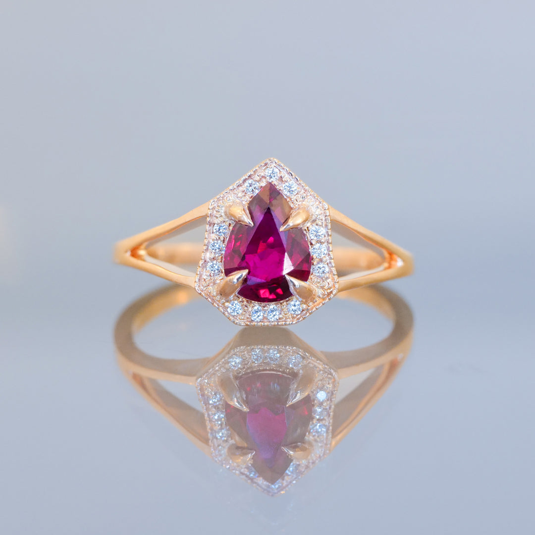 Petite Phoebe Ring - Cherry Red Ruby