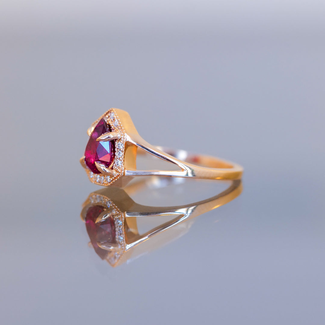 Petite Phoebe Ring - Cherry Red Ruby