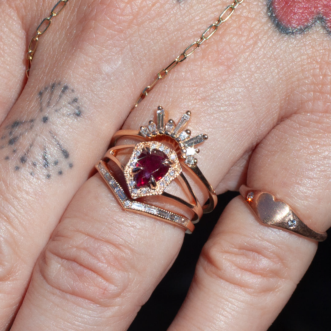 Petite Phoebe Ring - Cherry Red Ruby