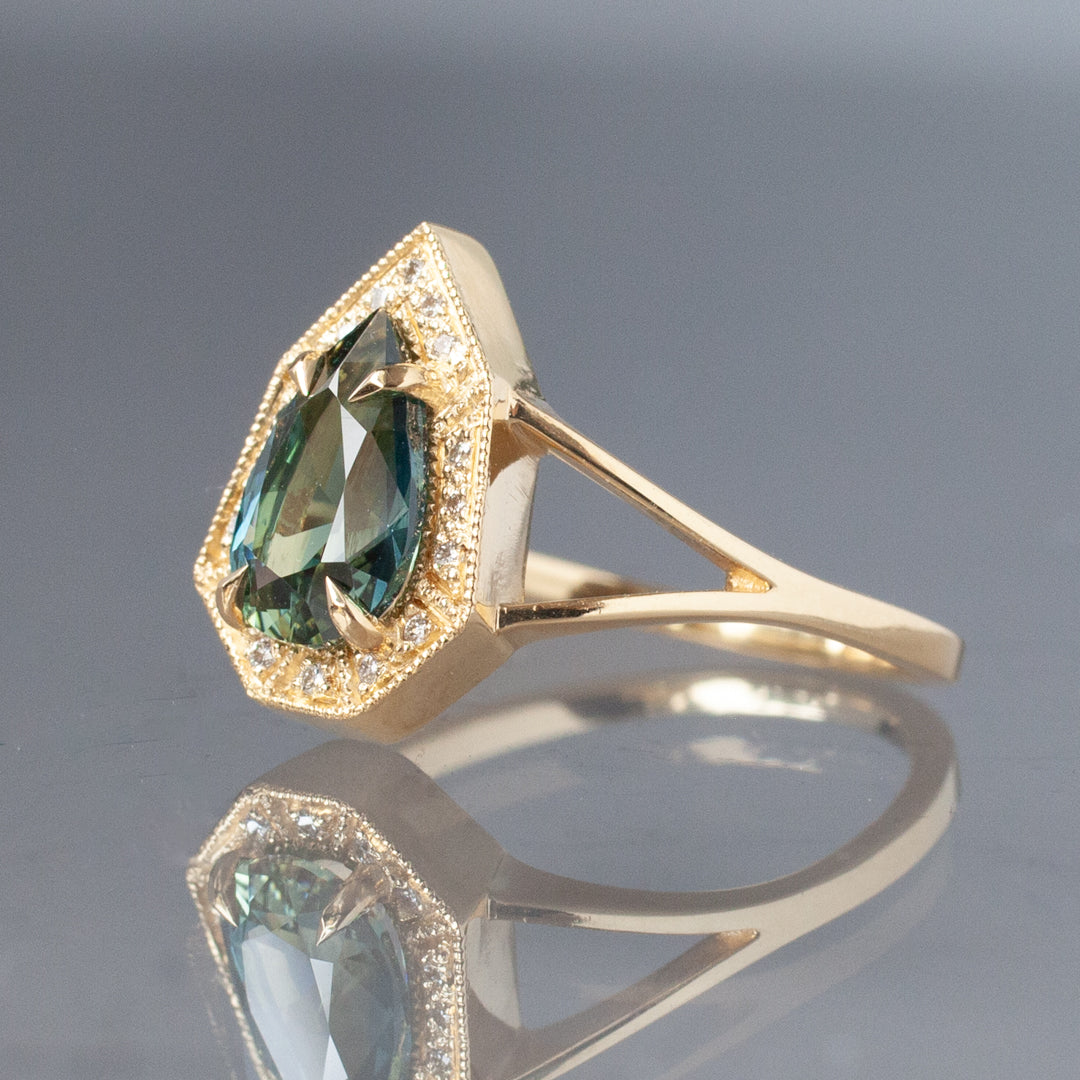 Phoebe Ring - Teal Madagascar Sapphire (1.54ct)