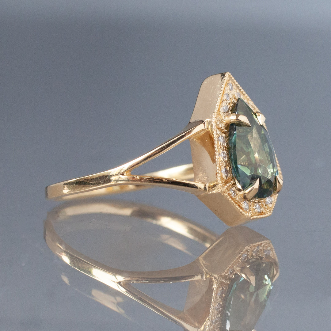 Phoebe Ring - Teal Madagascar Sapphire (1.54ct)