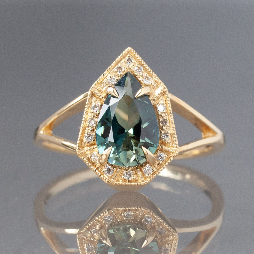 Phoebe Ring - Teal Madagascar Sapphire (1.54ct)