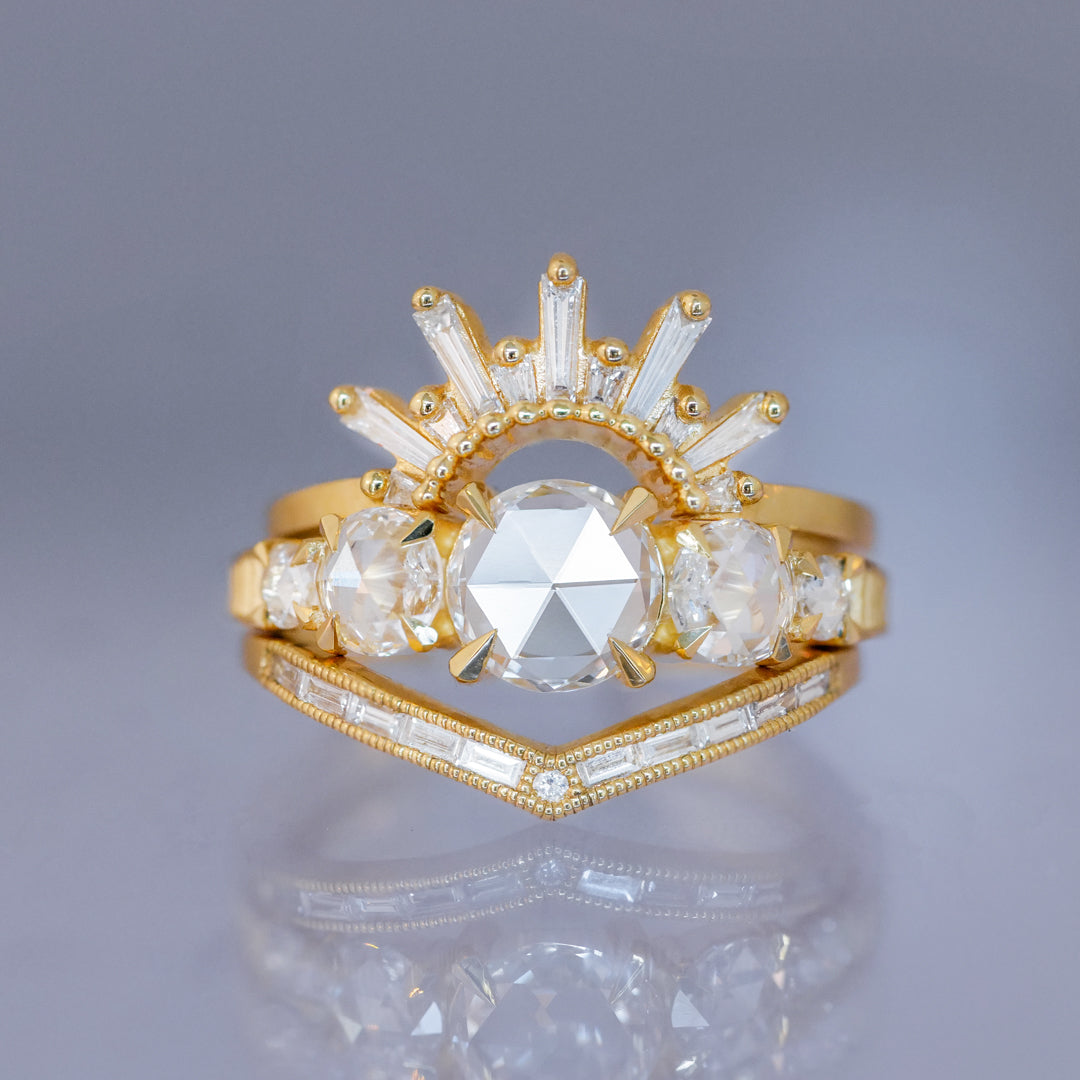 5 Stone Grande Temple Ring - White Round Diamond