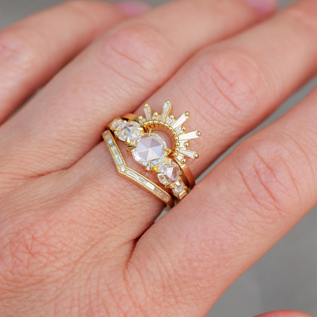 5 Stone Grande Temple Ring - White Round Diamond