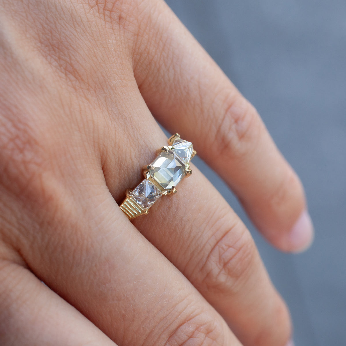 Grande Temple Ring - Emerald Cut Diamond (1.33ct)