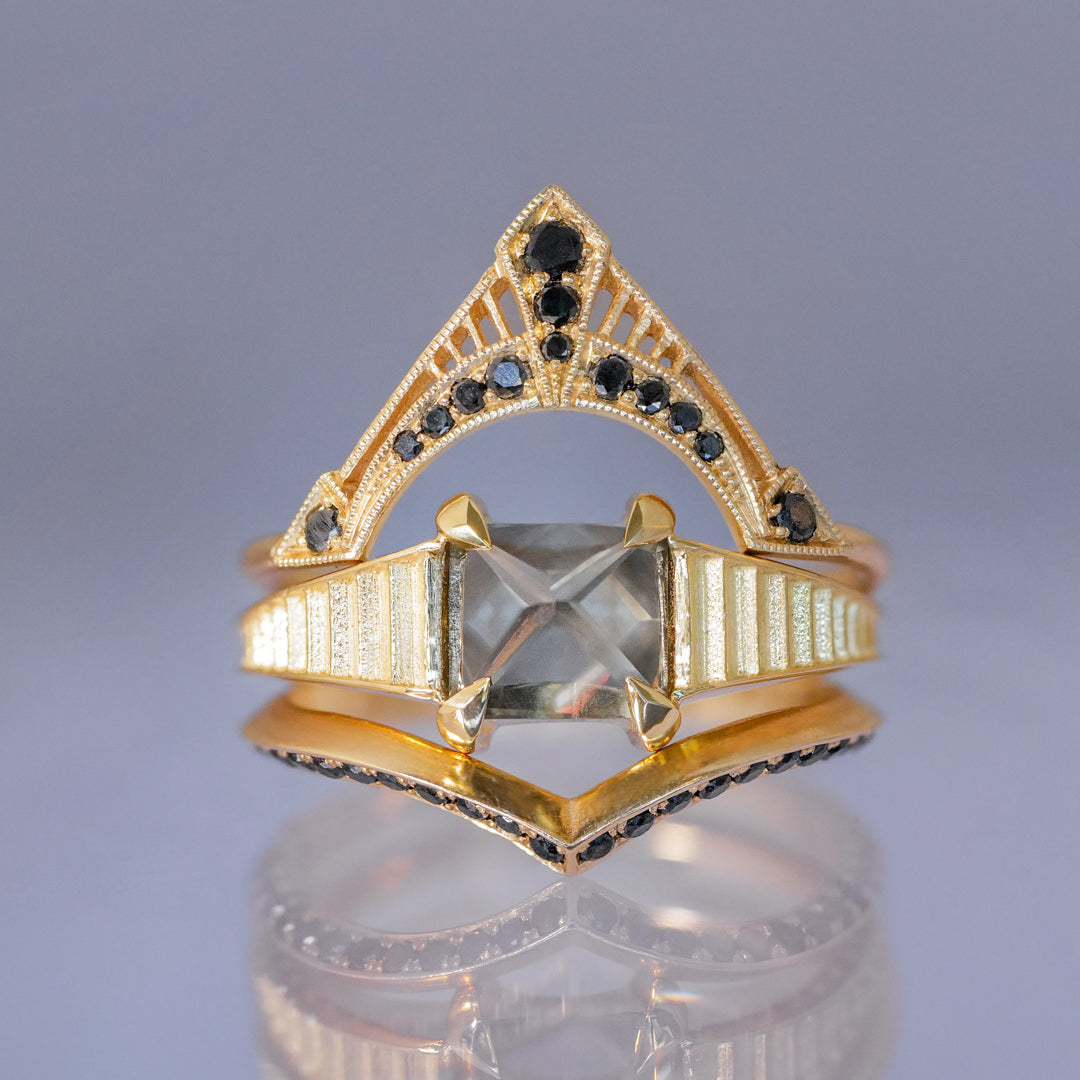 Solitaire Temple Ring - Sepia Grey Diamond (1.25ct)