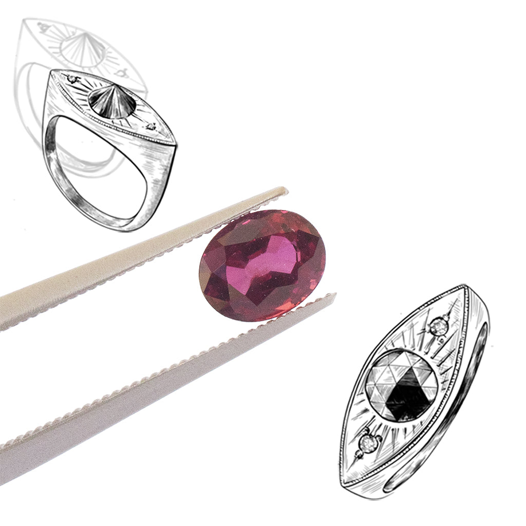 Scarlet Red Brilliant Oval Ruby Third Eye