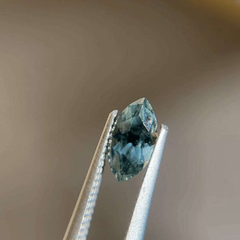Deep Sea Green Brilliant Marquise Sapphire Petite Third Eye