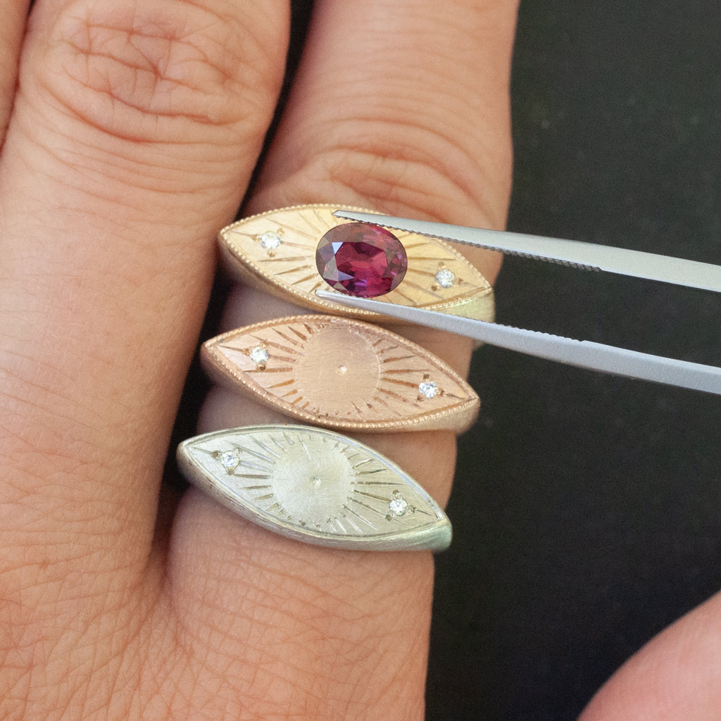 Scarlet Red Brilliant Oval Ruby Third Eye
