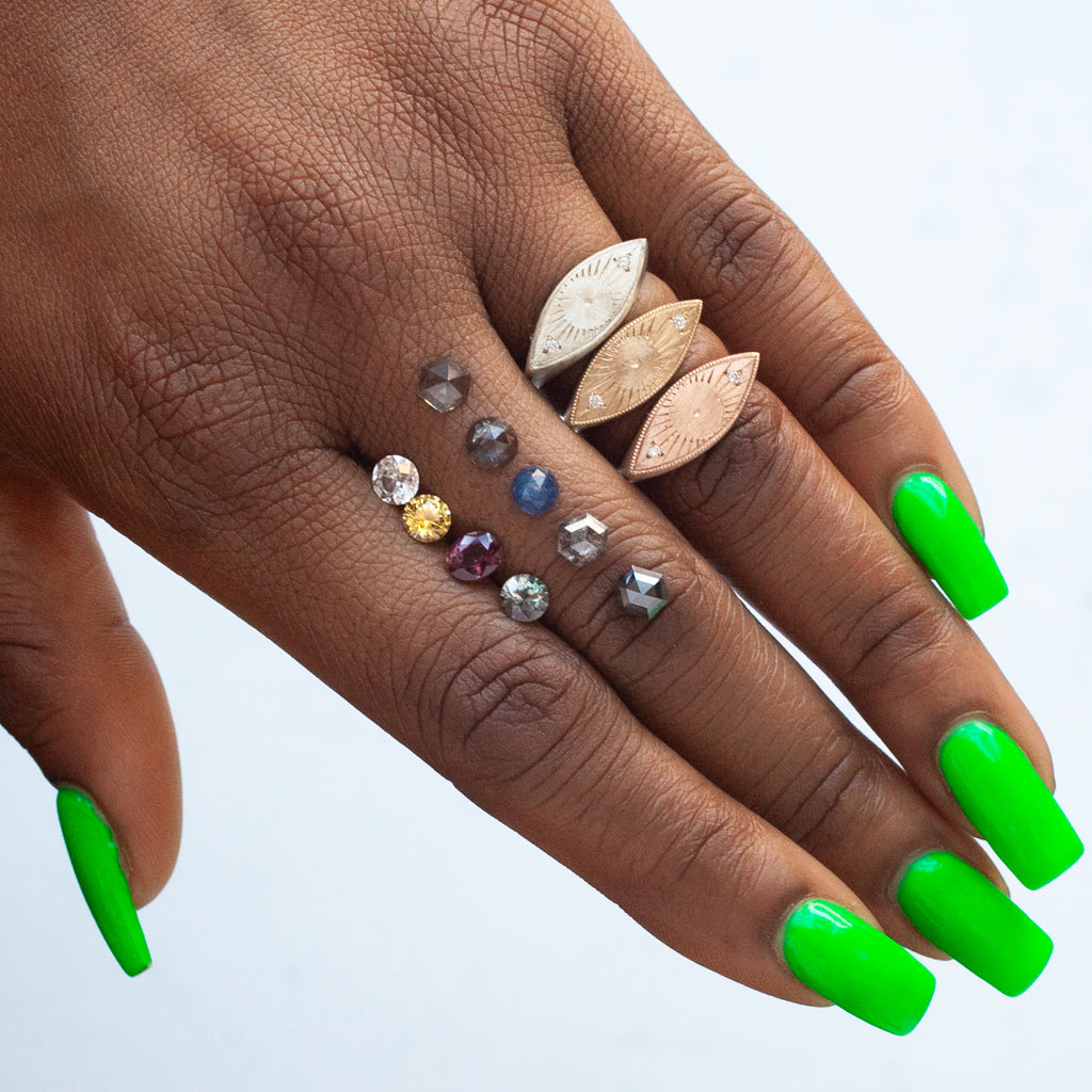 Third Eye Ring - Sunflower Yellow Round Brilliant Montana Sapphire
