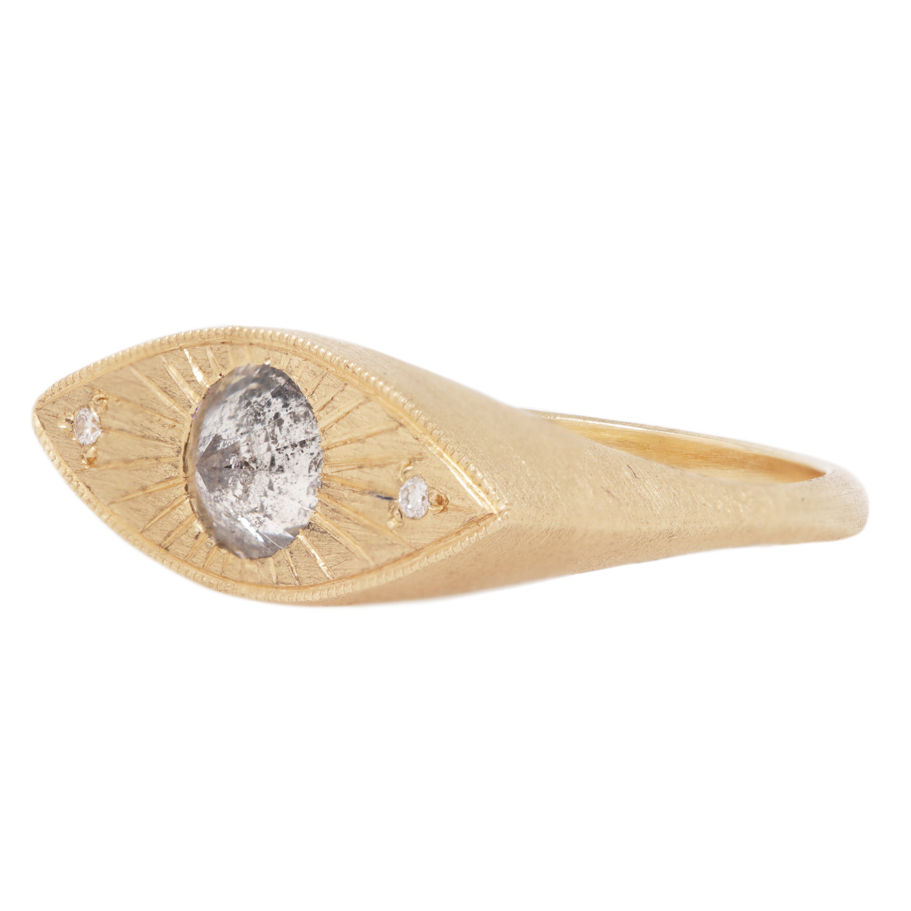 Third Eye Ring - Salt & Pepper Diamond