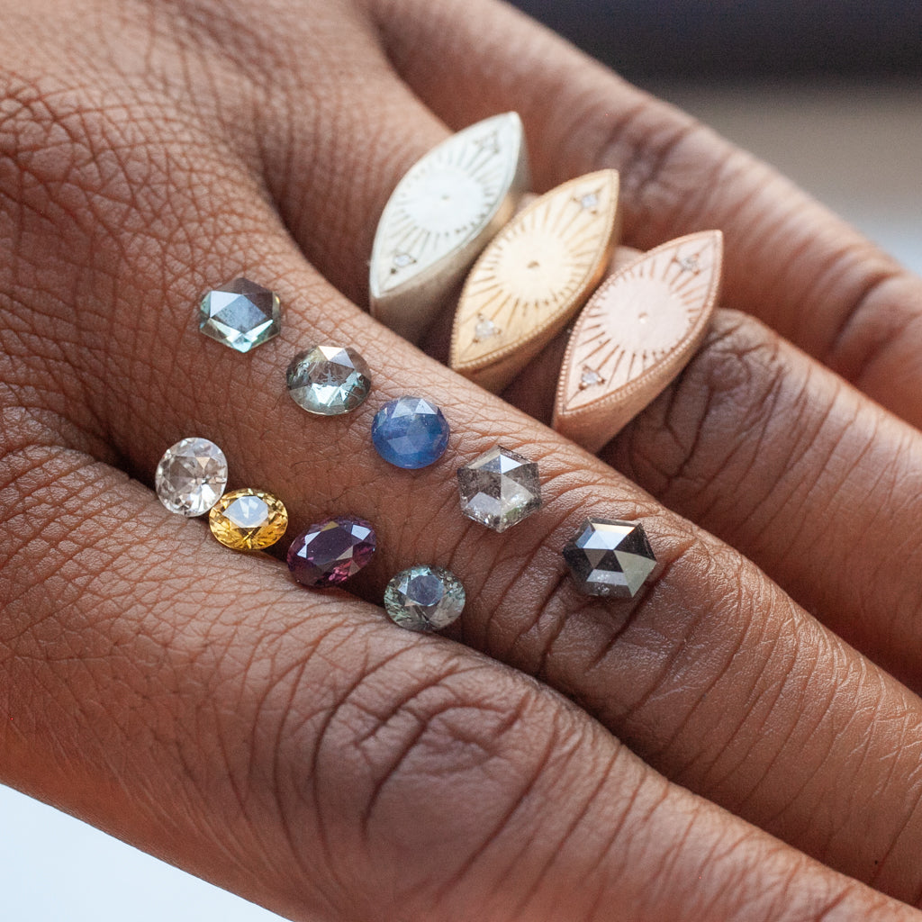 Third Eye Ring - Round Rose Cut Lavender Sapphire