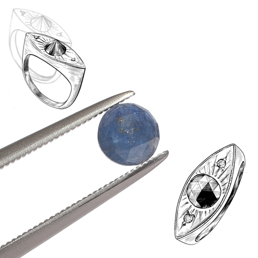 Third Eye Ring - Offshore Blue Montana Sapphire