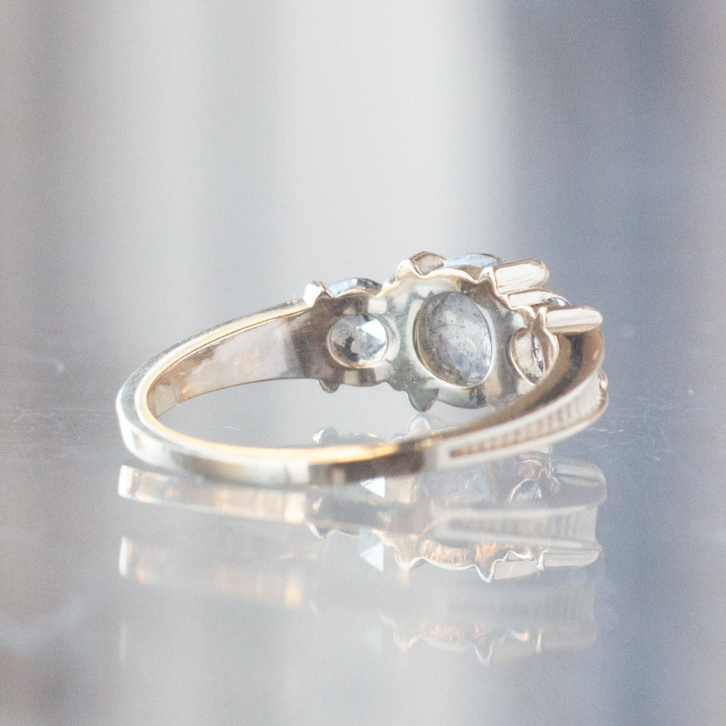 Temple Grande Ring - Salt & Pepper Round Rose Cut (1.72ctw)