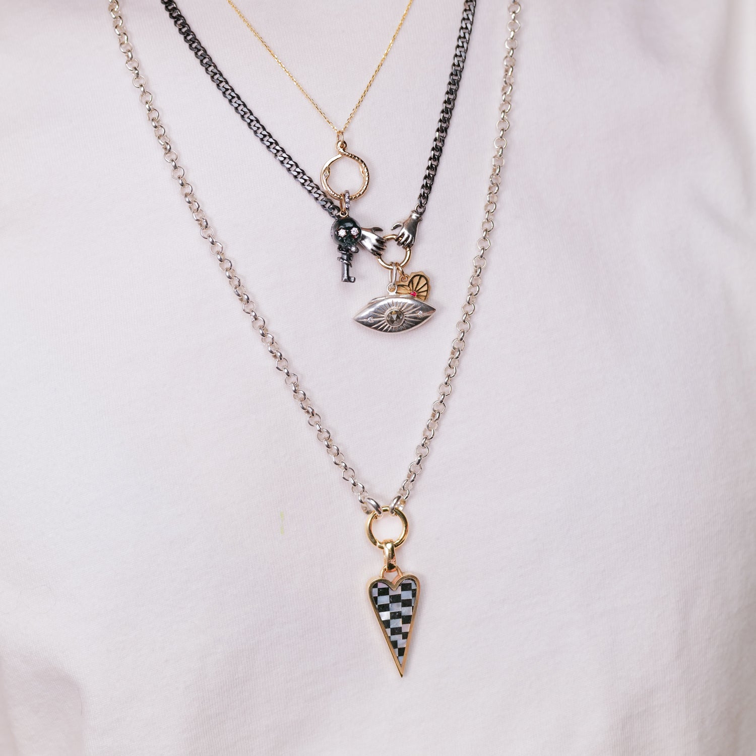 Punk Heart Checkerboard Charm