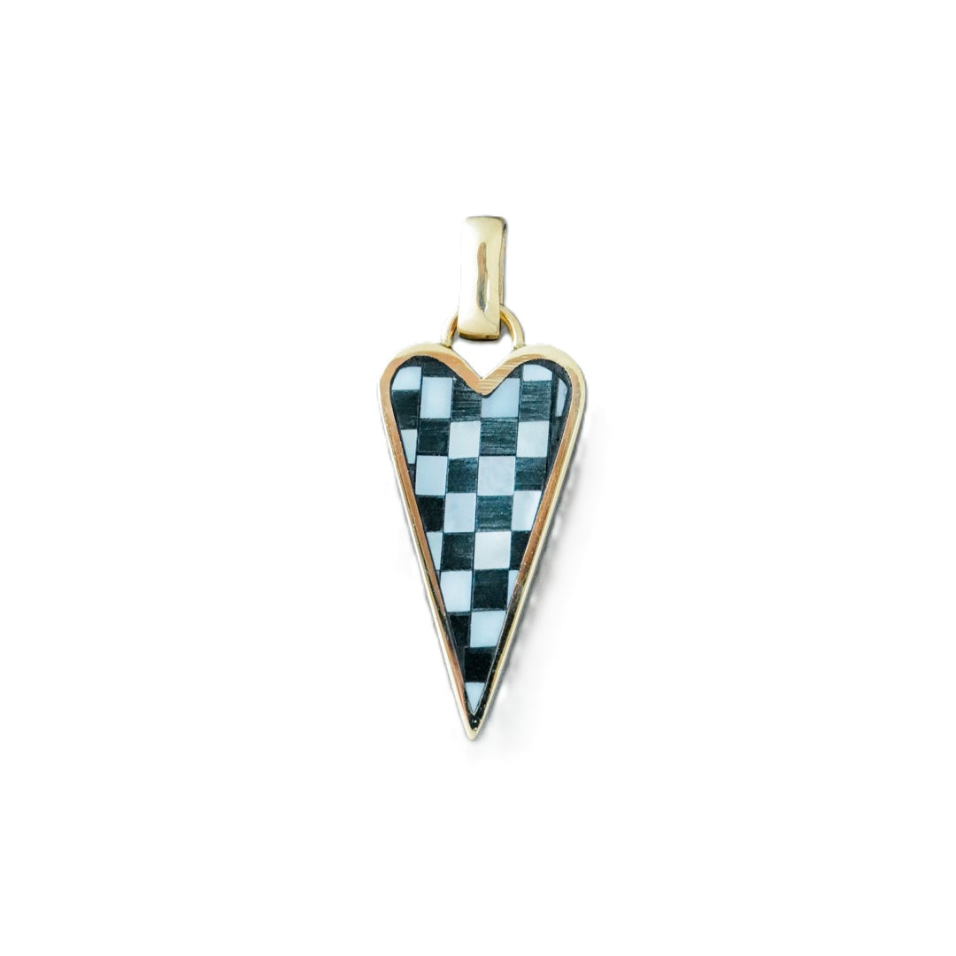 Punk Heart Checkerboard Charm