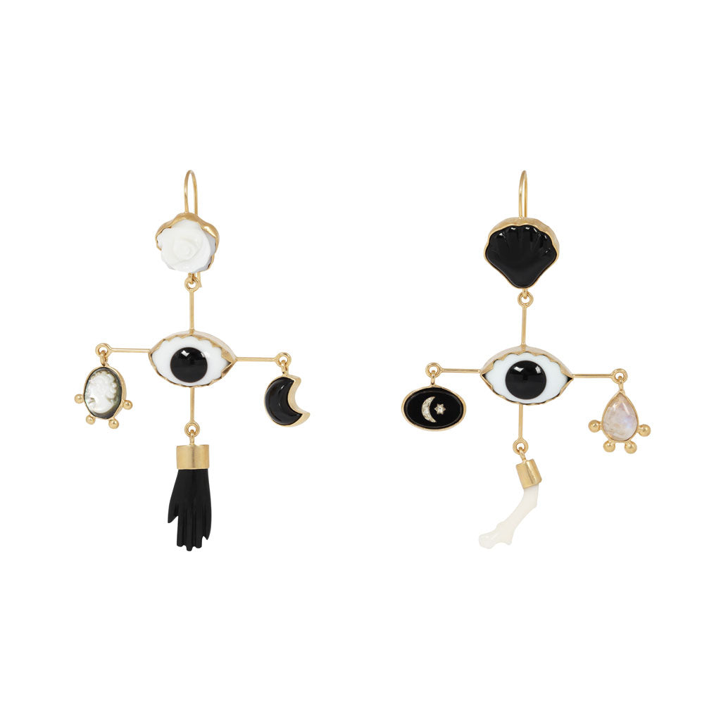 Eye Cross Drop Earrings