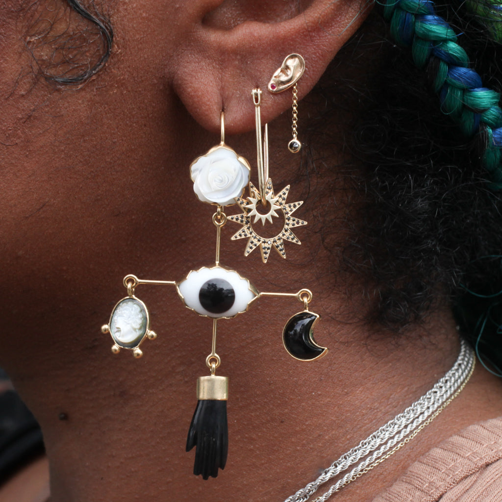 Eye Cross Drop Earrings