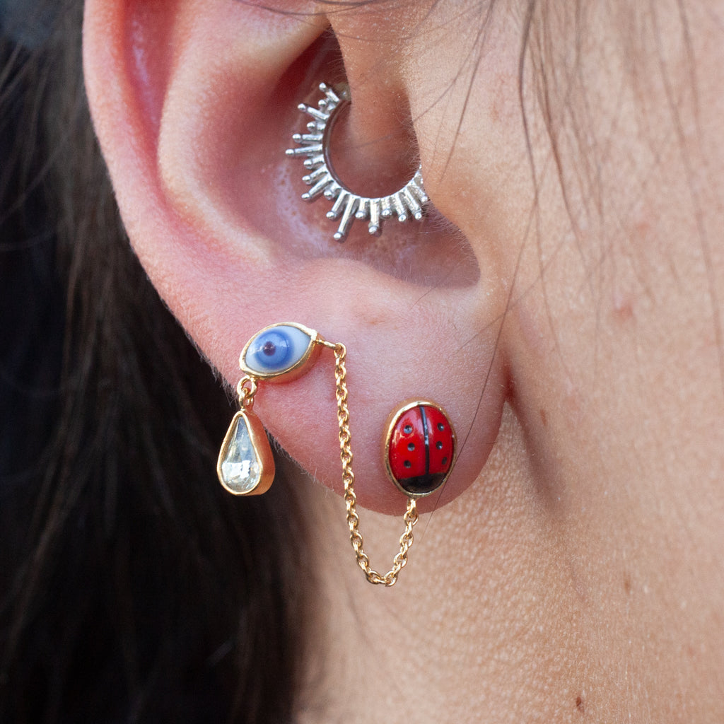 Eye Teardrop Double Stud