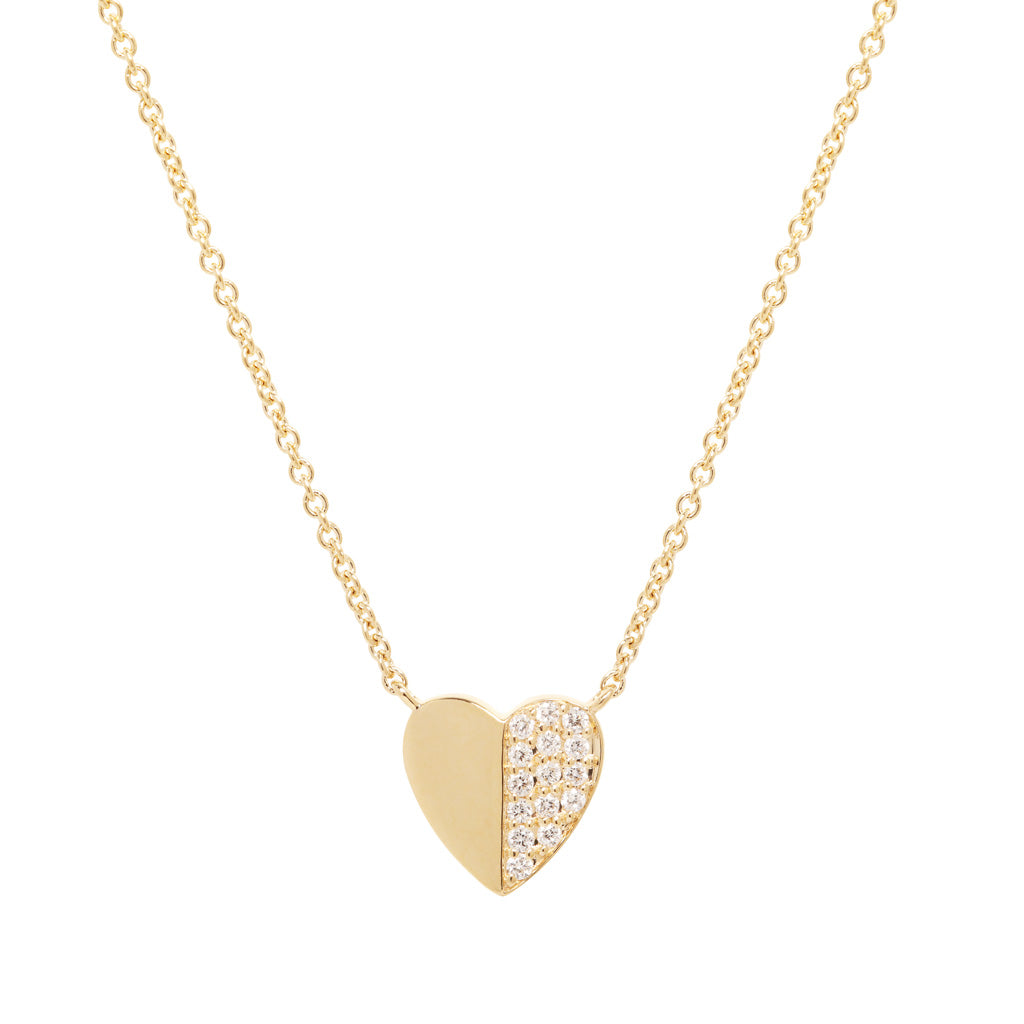 Tiny Heart Diamond Pavé Necklace