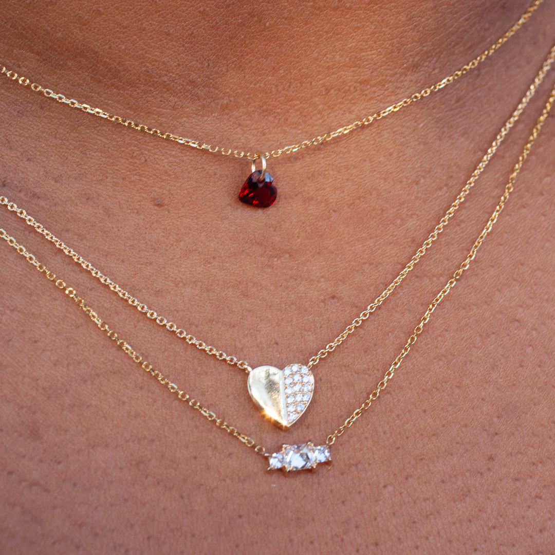Tiny Pavé Heart Necklace
