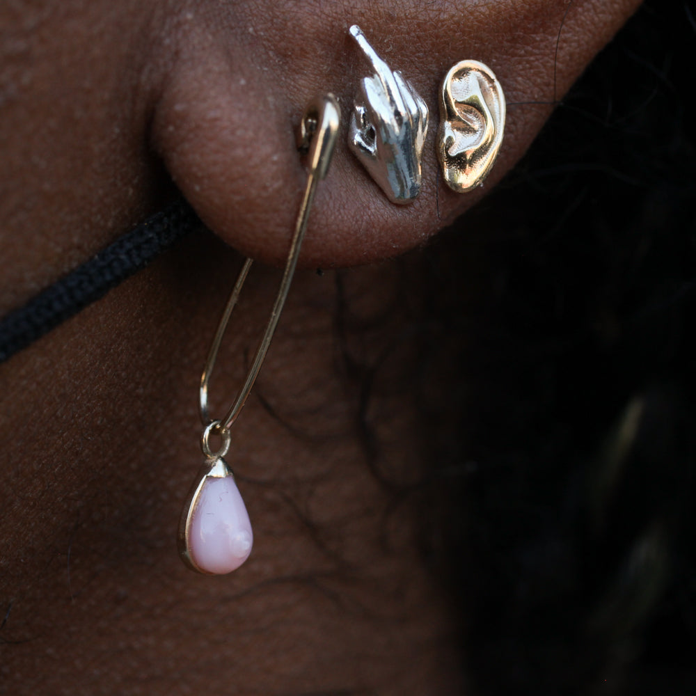 Tiny Pink Opal Boob Charm