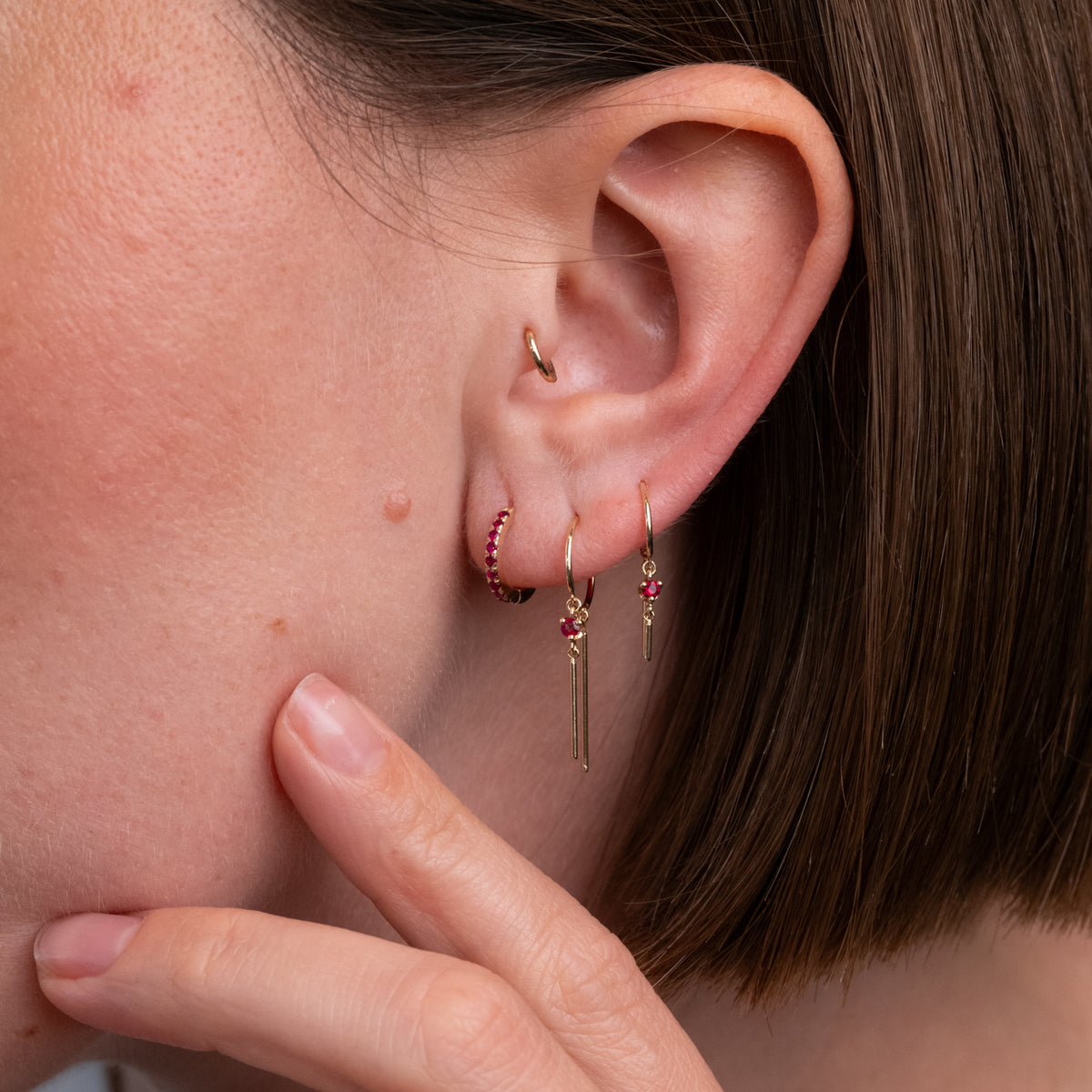 Snuggie Hoop - Ruby Half Pavé