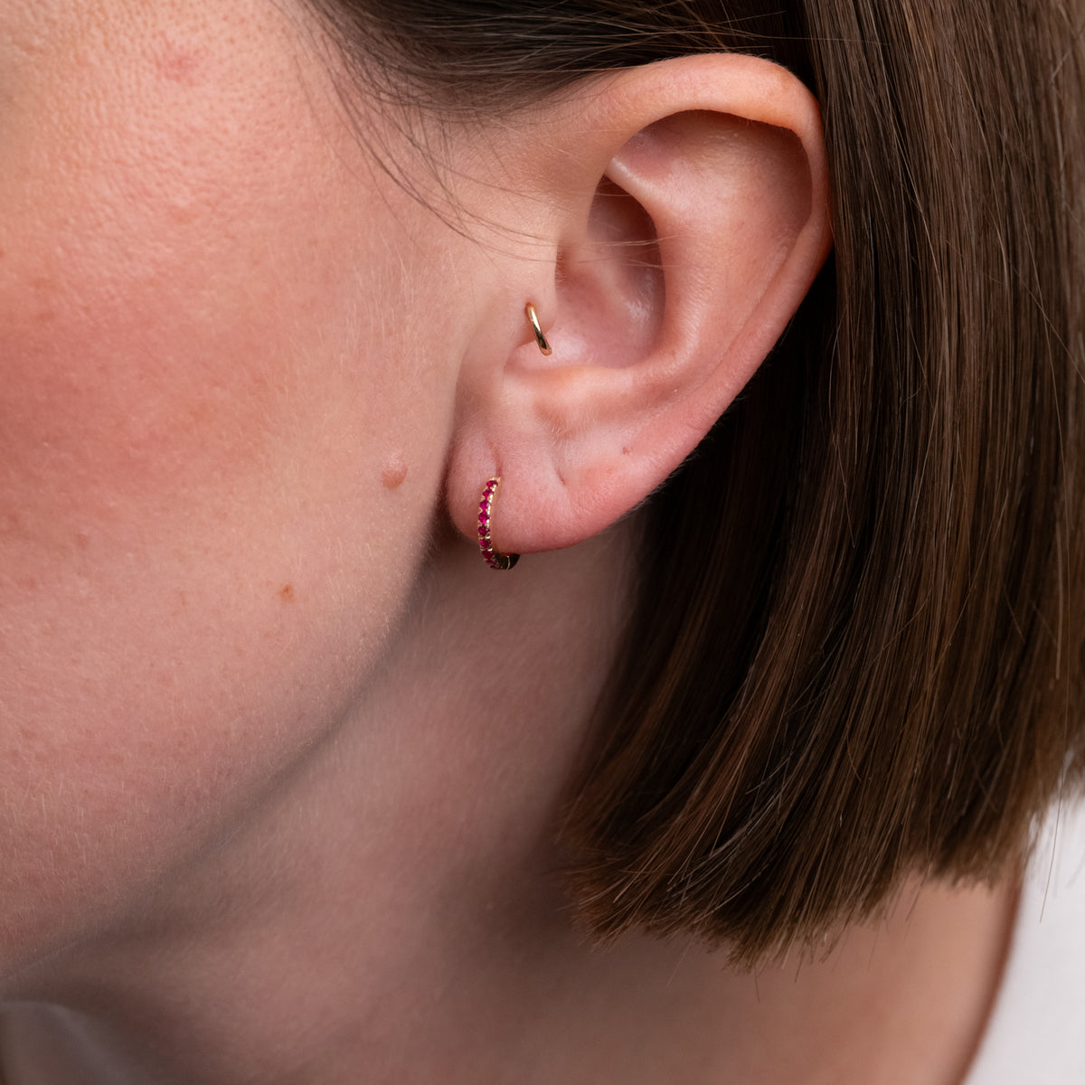 Snuggie Hoop - Ruby Half Pavé