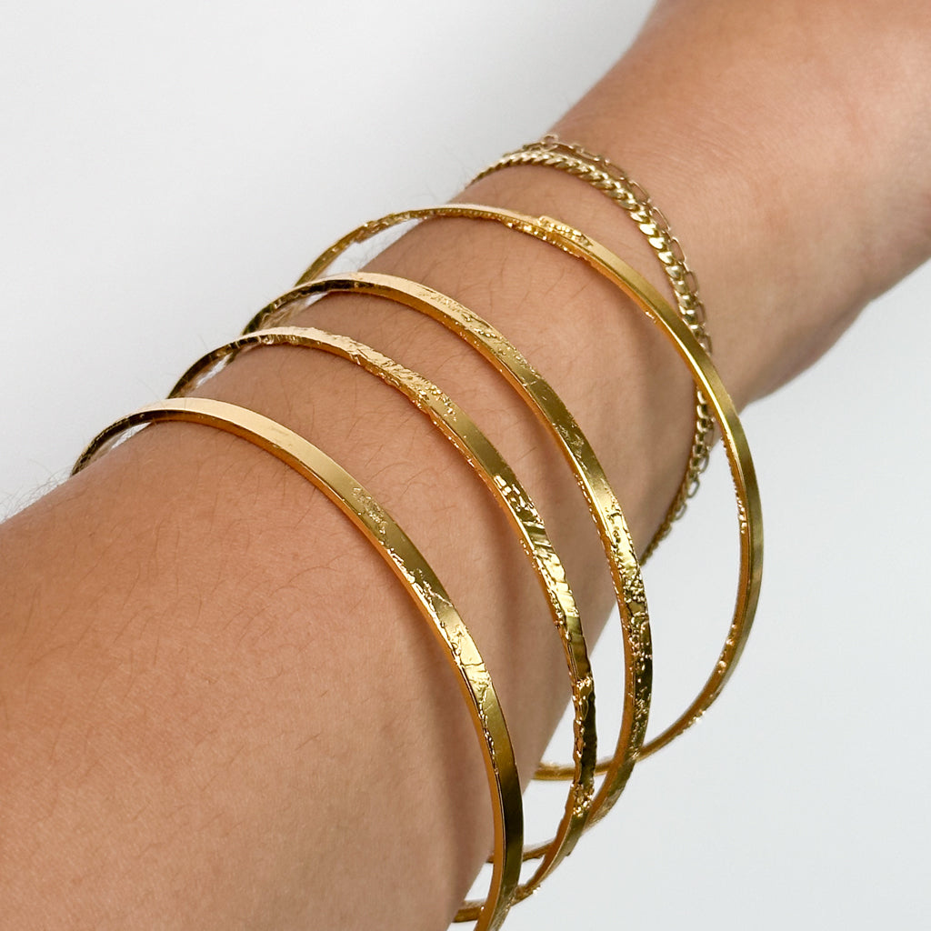 Thin Acid-Etched Bangle