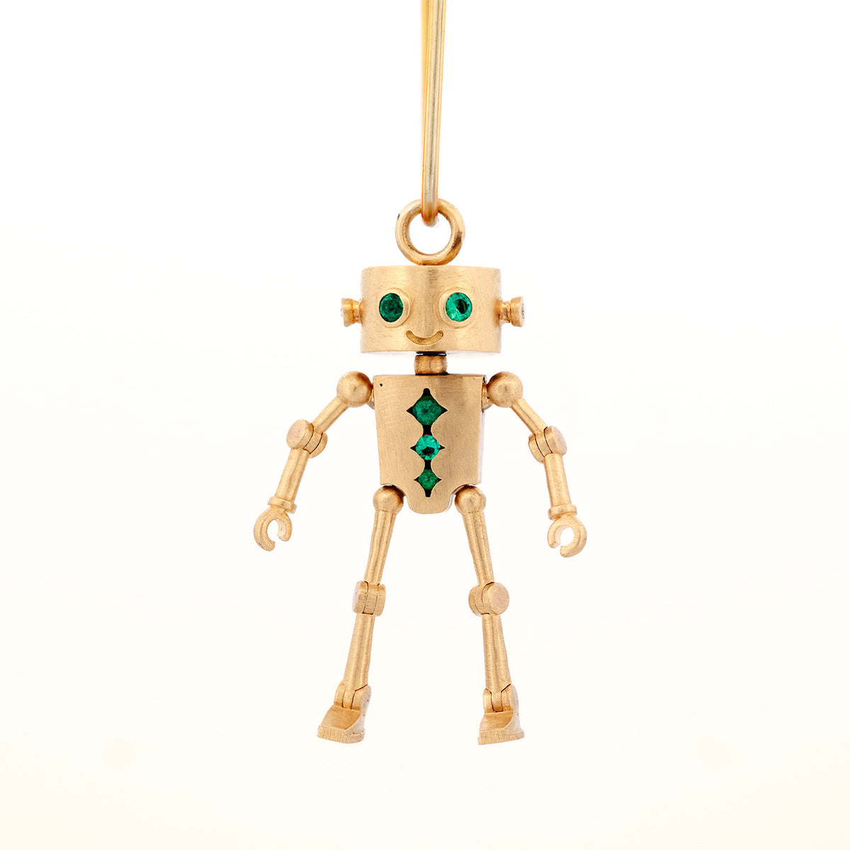 Sparky the Robot Charm - Emerald