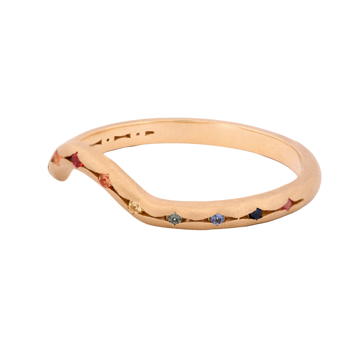 Rainbow Curved Scallop Band - 2mm
