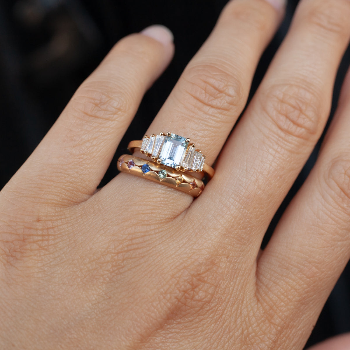 Rainbow Scallop Band - 4mm